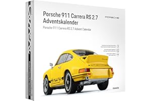 FRANZIS 67273 Porsche 911 Carrera RS 2.7 Advent Calendar Model Kit 1:24 Scale Including Sound Base and 52-Page Accompaniment 