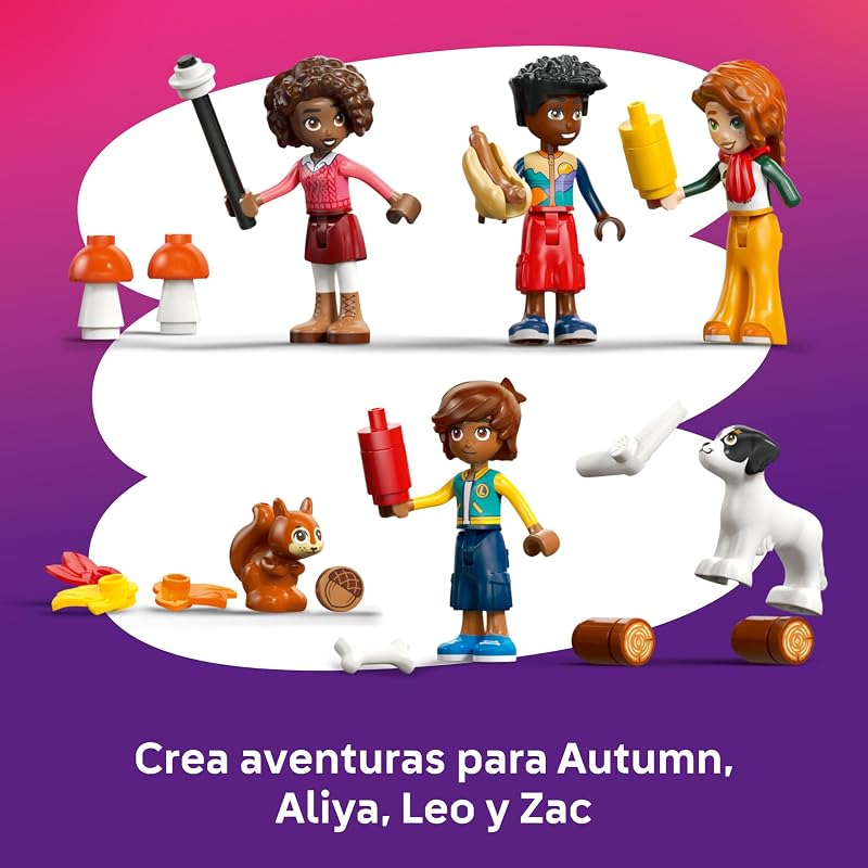 Friends Acogedora Cabaña Otoñal en el Bosque – Casa de Juguete en Miniatura con 4 Mini Muñecos, 2 Figuras de Mascotas, Animales y Accesorios – Regalo de Cumpleaños para Niñas de 9+ Años – 42705