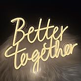Better Together Neon Sign,Adjustable LED Neon Light Sign Backdrop powered by USB,Hanging Light for Wedding,Bar,Birthday,Wall Decor,Art Decoration(Warm White)