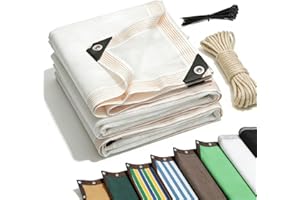 90% White Shade Cloth for Garden Plants Greenhouse, Sun Shade Mesh Tarp with Grommets Every 1.6ft, Fence Privacy Screen Winds