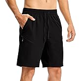 Rdruko Men's Hiking Shorts 9'' Quick Dry Lightweight Work Cargo Outdoor Elastic Waist Shorts with Zipper Pockets