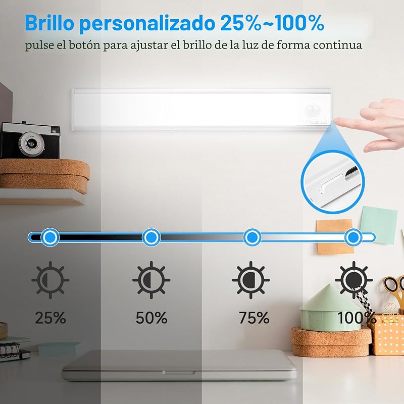 Luz LED com sensor de movimento, 24cm, 39 LEDs debaixo dos móveis da cozinha, 3 modelos de luz com sensor de movimento, 1500mAh 6500k Luzes LED para cozinha, lâmpada LED USB recarregável, luz LED adesiva, luzes LED com bateria, 2 packs