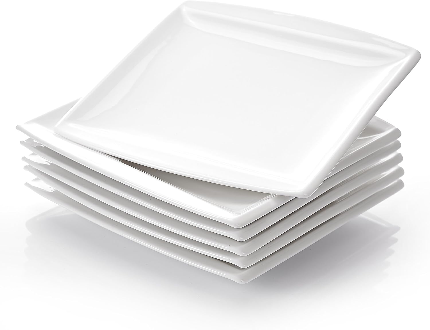 Lot De 12 Assiettes Plates En Porcelaine Blanche Crème - 26 Cm - Service Pour 12 Personnes - Vaisselle Haut De Gamme - 8