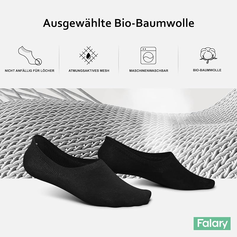 Sneaker Socken Damen Füßlinge Damen Herren Footies Unsichtbare Kurze 10 Paar Sneaker Socken Großes Silikonpad Verhindert Verrutschen_Schwarz_39-42 — Foto 4 von 7