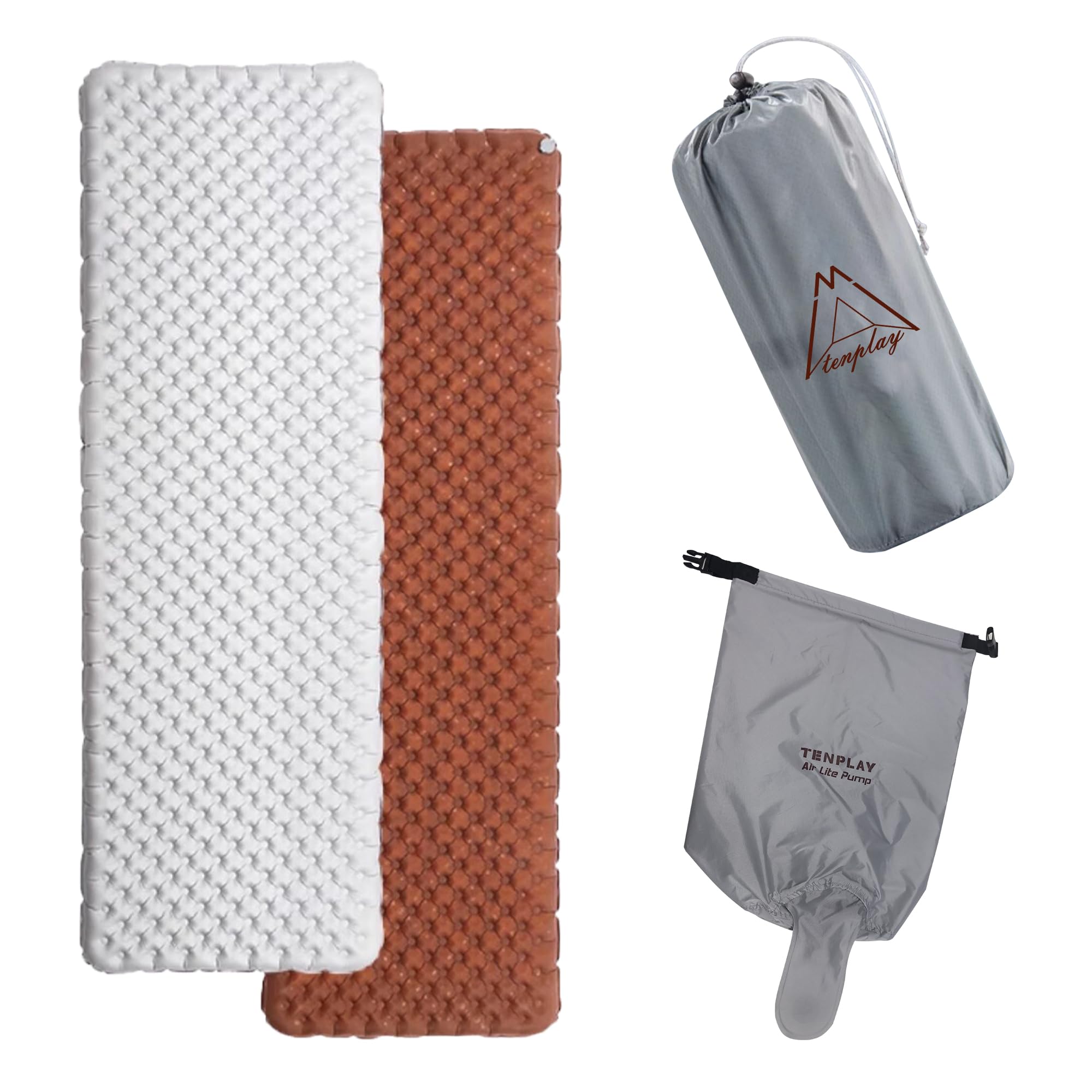 Photo 1 of TENPLAY 4.7 Inch Thick Sleeping Pad with 7.2 R-Value for All Seasons, Ultralight and Portable Sleeping Mat with Pump Sack, Air Mattress for Camping Tent, Cot, Car, Hiking
