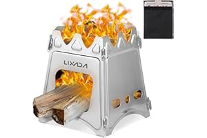 Lixada Compact Folding Wood Stove for Outdoor Camping Cooking Picnic