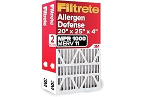 Filtrete 20x25x4 AC Furnace Air Filter, MPR 1000, MERV 11, Fits Honeywell & AprilAire Space-Gard, Allergen Defense, Electrostatic Air Cleaning Filter, 2-Pack (actual size 19.88 x 24.63 x 4.31)