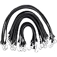 XSTRAP STANDARD Multiple Size Natural Rubber Tarp Bungee Straps Tie Down Cords with S Hooks Heavy Duty Ideal for Securing Tarps - 20 Pack