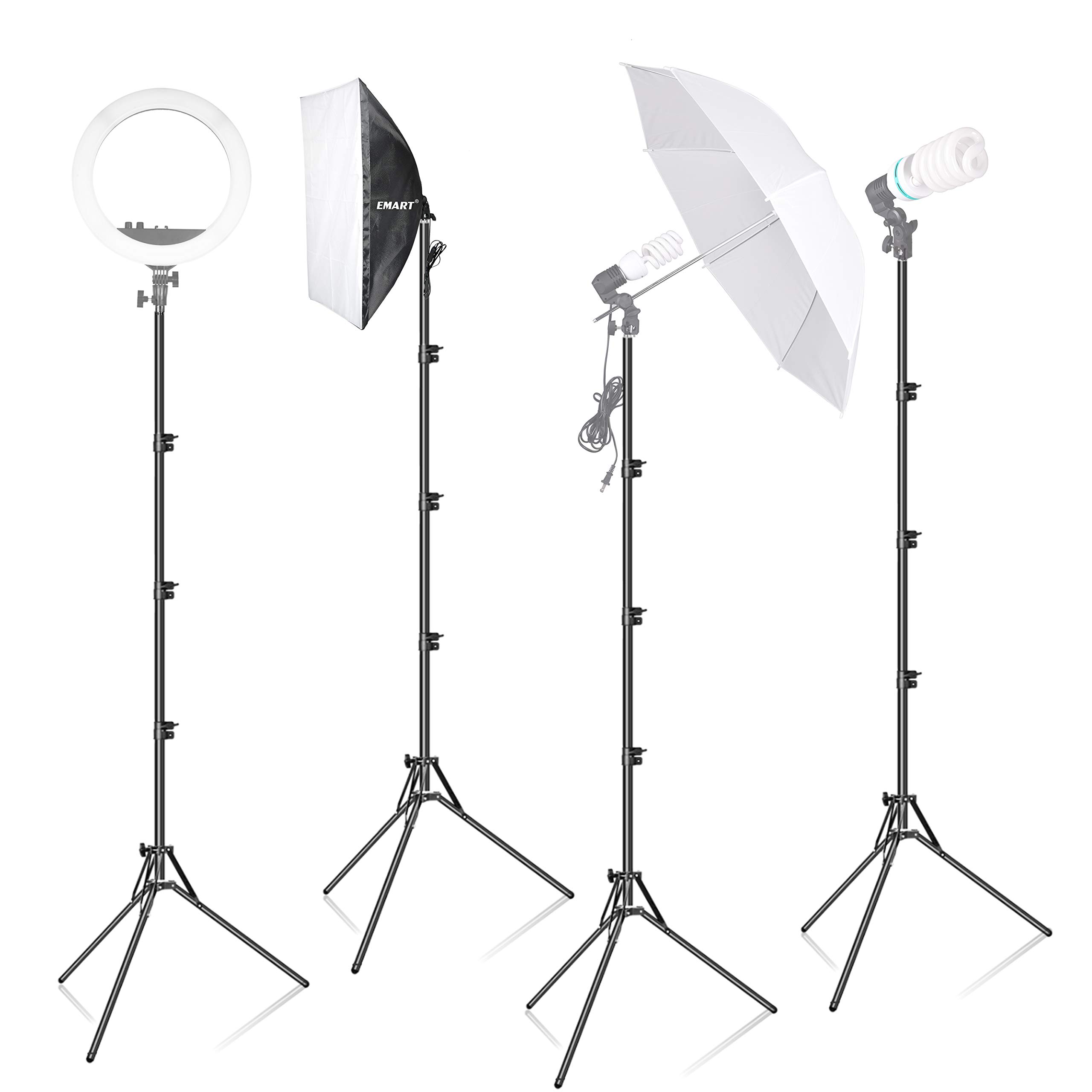 EMART Travel Light Stand for Photography, 6' Compact Portable Reverse Folding Tripod Lighting Stand Lightweight Suitable for Camera Flash, Ringlight, Photo Reflector, Umbrella, Studio Video Lightstand