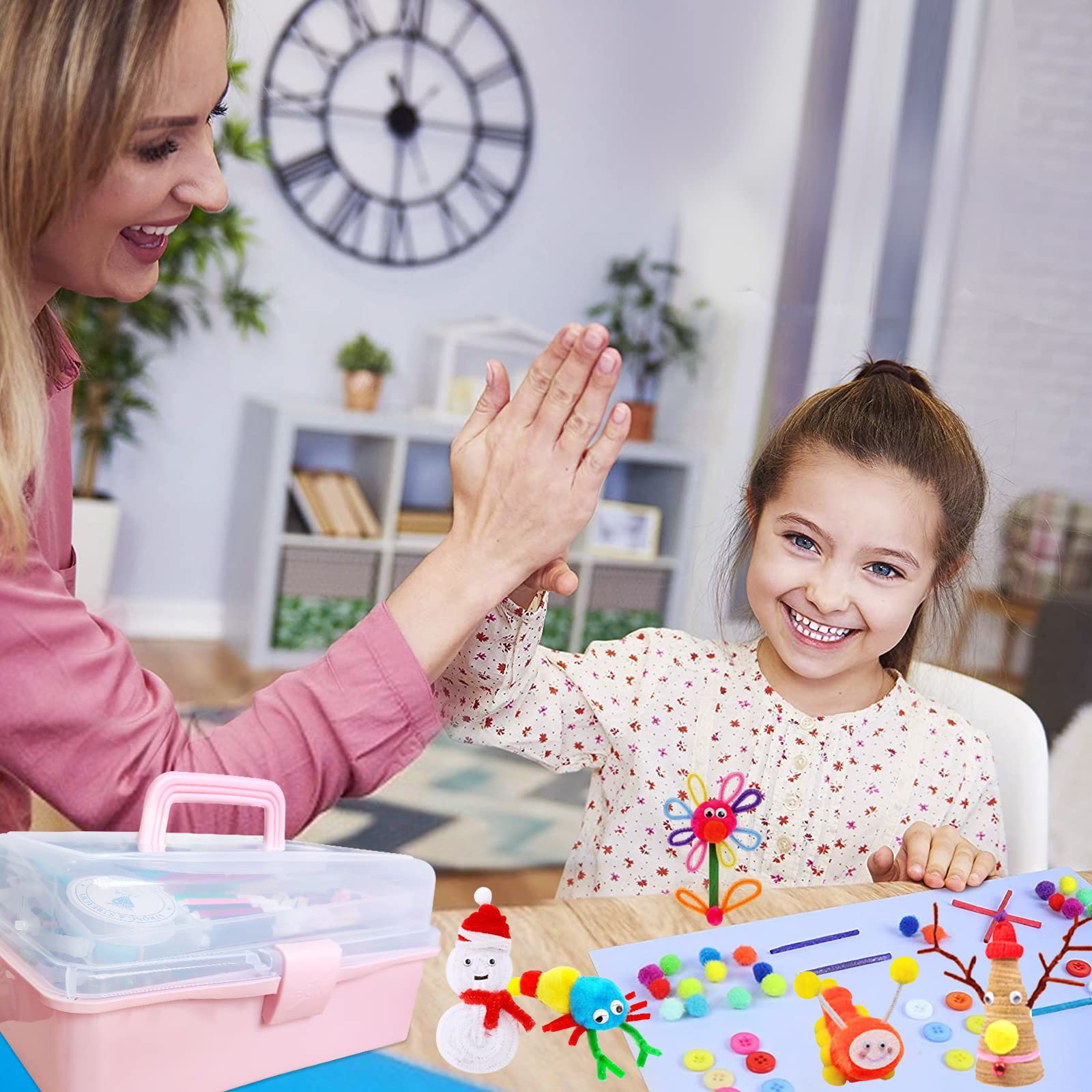 Itopstar 3000 Kids Arts and Crafts Supplies for Kids Crafting Supply in 3 Layered Plastic Art Box All in One Ages 8 9 10 11 & 12 Year Old Girls & Boys Crafting Supply Set