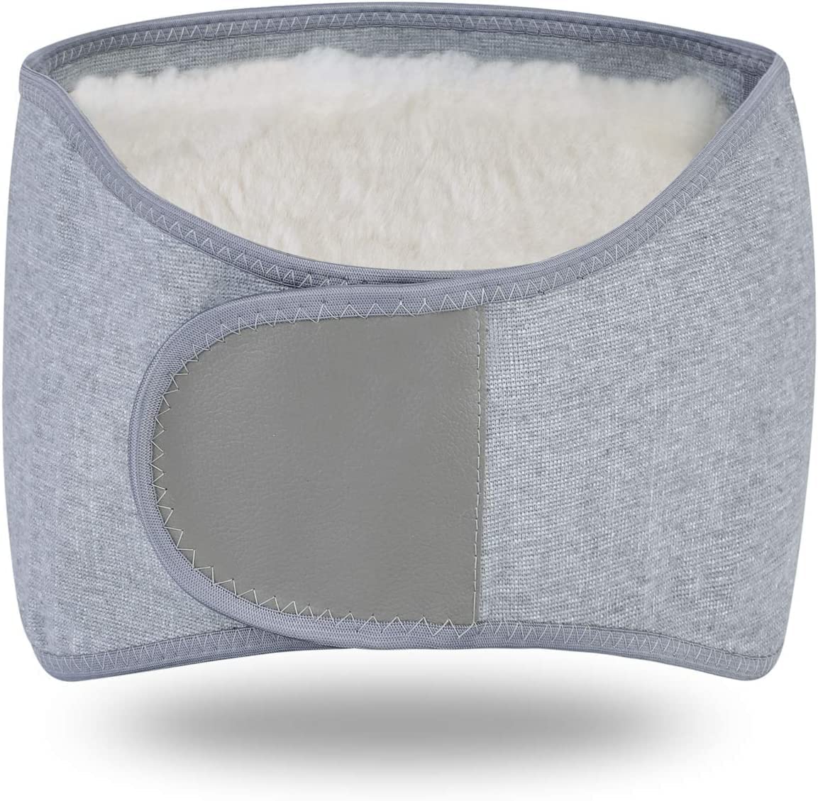 QCHOMEE Winter Thicken Cashmere Waist Warmer Band Thermal Abdominal Binder Stomach Lumbar Back Support Brace Waist Wrap Belt Band Back Kidney Warmer Recovery for Women Men Waistline 34-43inch (Grey)