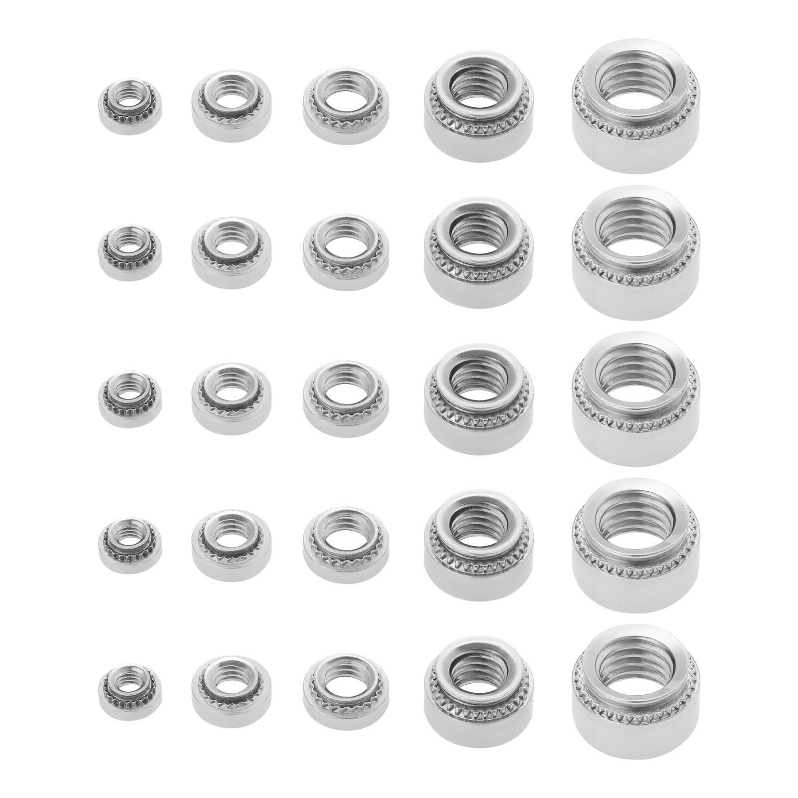 ECSiNG 50pcs Self Clinching Nuts 304 Stainless Steel Rivet Nut Fastener Knurled Self Clinching Nut Fastener for Machinery Electrical Products, M3 M4 M5 M6 M8