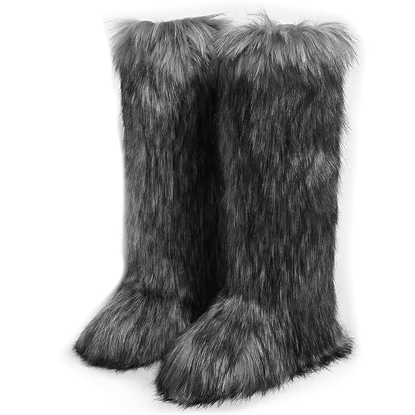 VALPEAK WOMENS FAUX FUR BOOT WINTER FLUFFY LONG...