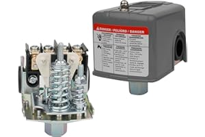 WHK Water Pressure Switch for Well Pump 40-60psi Water Pump Pressure Switch Auto Electrical Control Adjustable Differential(1/4 Female NPT,1PC-Grey)