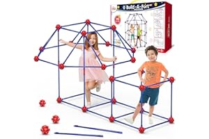 OleFun Fort Building Kit for Kids 4,5,6,7,8+Year Old Boys & Girls, 140 pcs, Creative STEM Building Toys for DIY Castles, Tunnels, Play Tent, Ideal Gift for Aged 5-8