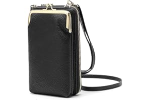 EASTNIGHTS Small Crossbody Phone Bag for Women Cell Phone Purse Wallet Kiss Lock Cute Shoulder Bag with Credit Card Slots