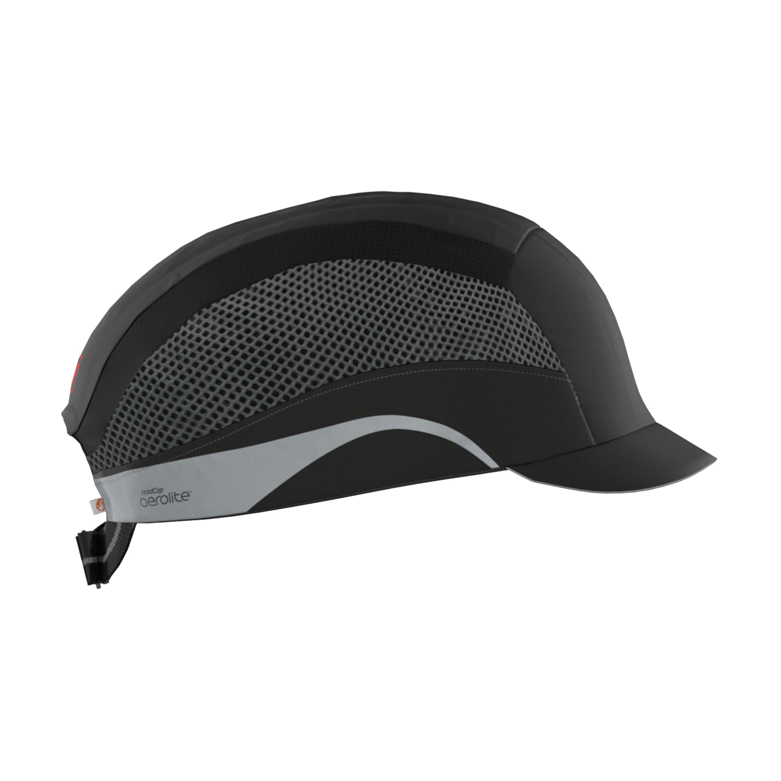 JSP HARDCAP Aerolite Lightweight Safety Bump Cap - 2.5cm Peak - Black - Ventilated - Mens Hard Hat Cap - for Construction, Warehousing, Manufacturing & Industry - EN812