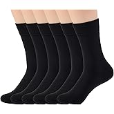 WiWi Womens Crew Socks Viscose Bamboo Casual Socks Super Soft Seamless Toe Sock Solid Cozy Calf Socks 6 Pairs