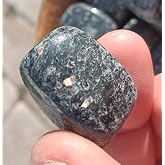 ( Sublime Gifts ) Nuummite The Sorcerers Stone from Greenland Large Natural Healing Crystal Gemstone Tumbled and Hand Polished Display or Wrapping Stone 1pc New Larger Size AA Graded Nuummite