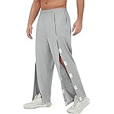 YESWEL Men's Tear Away Baggy Wide Leg Easy Open Side Pants Casual Post-Surgery Moisture Wicking Sweatpants with Pockets