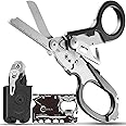 BOKAAW Thidea Trauma Shears 6 In 1 Multifunctional Emergency Response Shears With Holster,Medical Trauma Shears Foldable With Strap Cutter and Glass Breaker