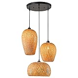 AOODU Rattan Pendant Light Bamboo Hanging Light