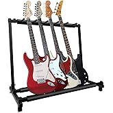 GeeWin Multi Guitar Stand, 5 Guitar Stand Rack, Folding Guitar Stand, Guitar Rack for Multiple Guitars for Acoustic, Electric