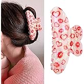 Heart Hair Clips for Women Red Heart Lips Hair Claw Clips Large Acrylic Hair Jaw Claw Strong Hold Nonslip Claws for Thin Thick Hair