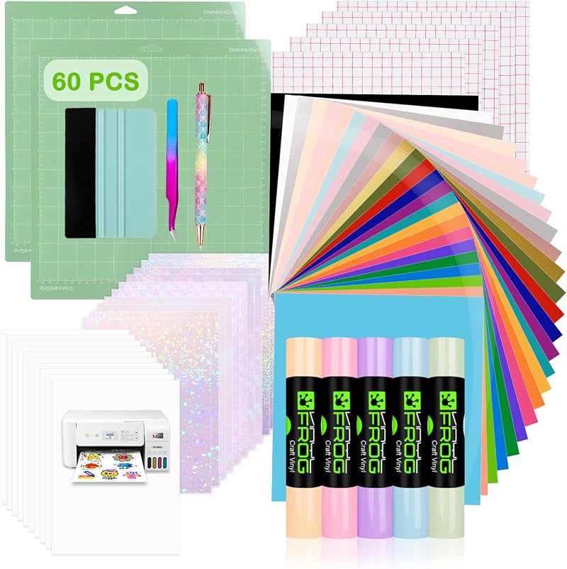 VINYL FROG 60Pcs Accessories Bundle for Cricut Maker Explore Air Starter Kit