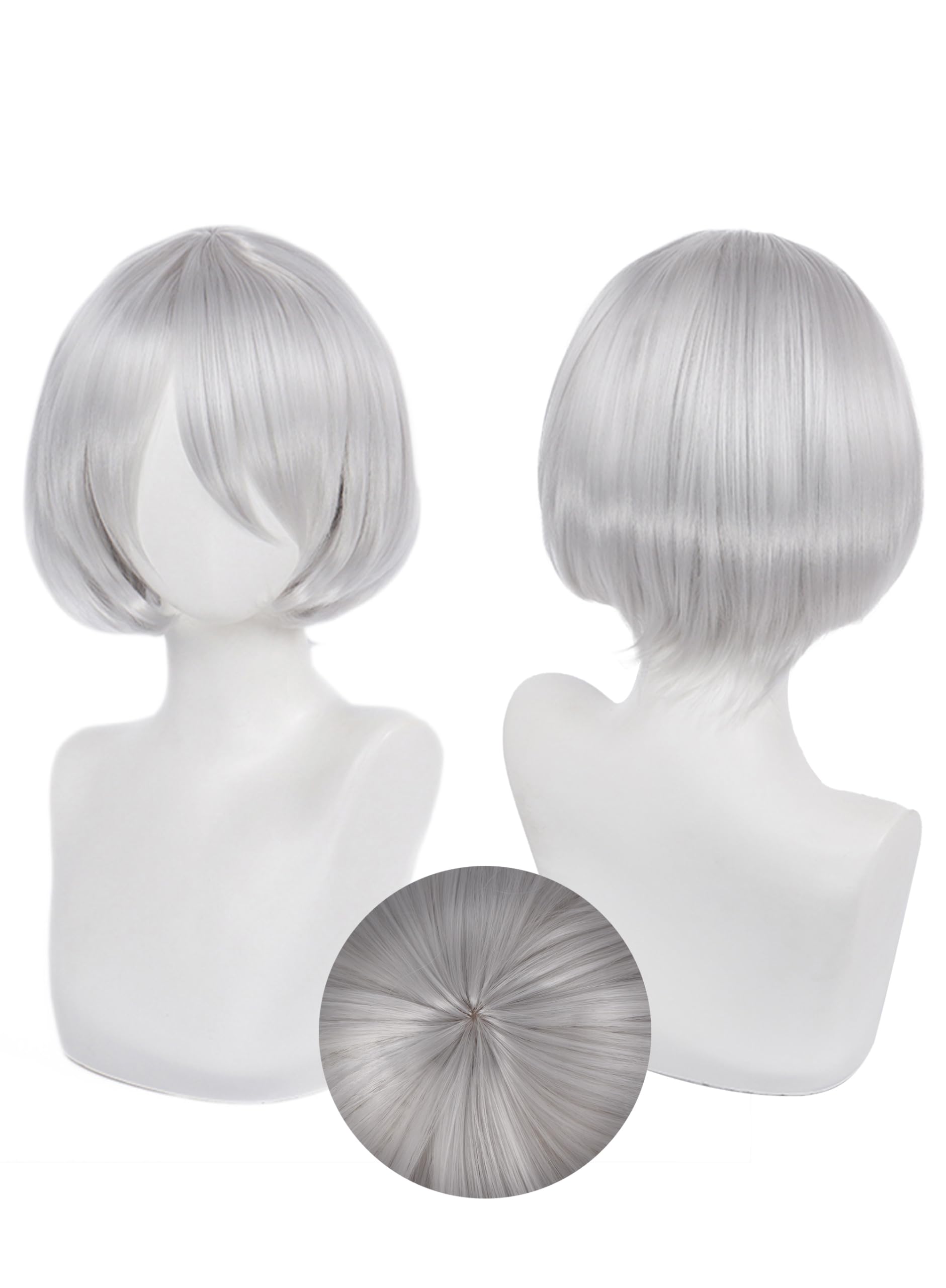 OSIAS 2B Wig Silver Thick Short Heat Resistant Hair