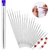 18 Pcs Collapsible Beading Needles for Seed Beads, Big Eye Beading Needle for Jewelry Making with Bottle