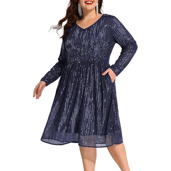 Amazon.com: CARCOS Plus Size Sequin Dresses for Women V Neck Short Sleeve  Party Dresses Sparkle Glitter Green Clubwear Spring Summer Dress Formal  Evening Wedding Dress XL 14W 16W : Clothing, Shoes &