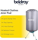 Beldray Heated Clothes Airer Pod 900/1000W 6 Arms 10kg Quick Dry Cover view 2