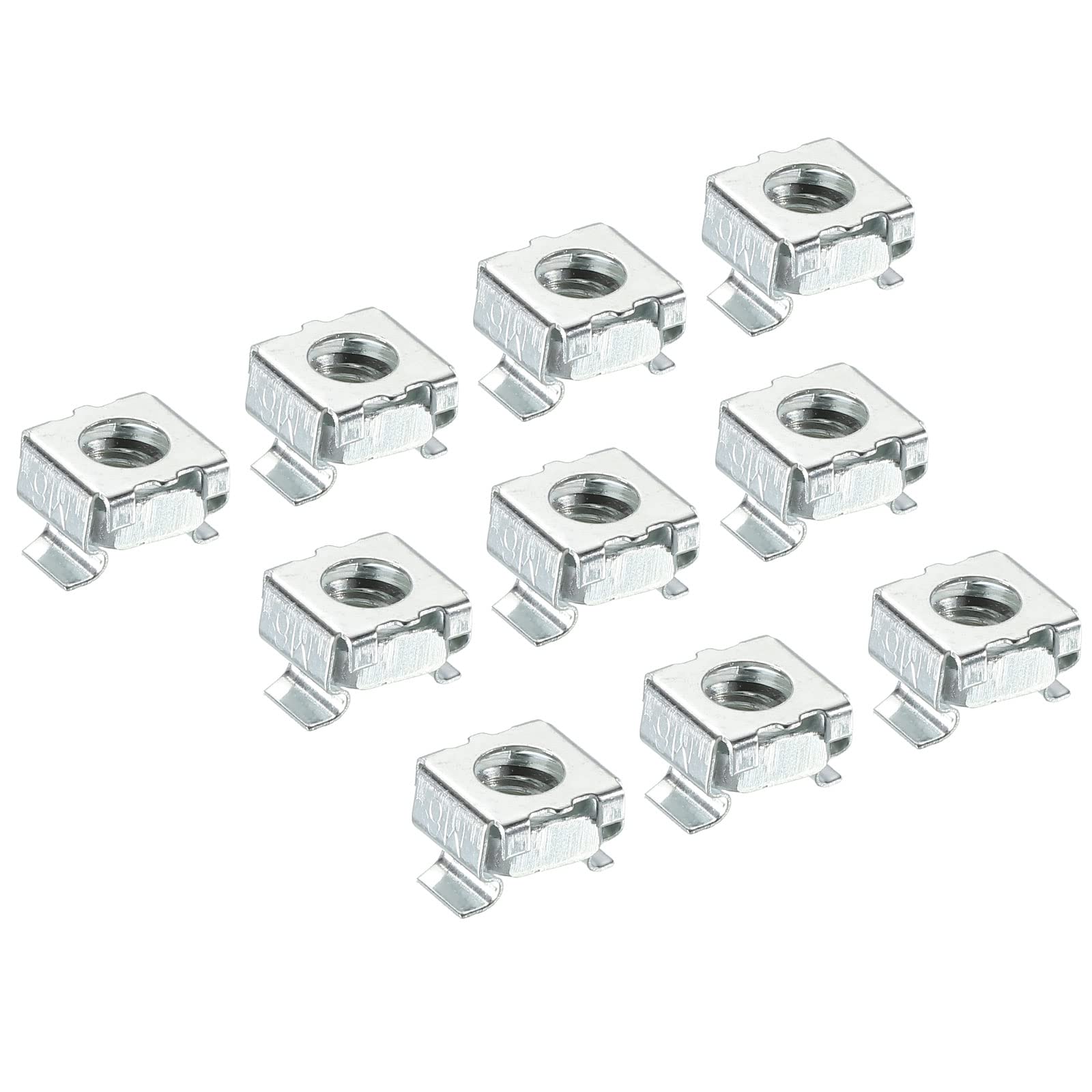 PATIKIL M6 Cage Nuts Carbon Steel Zinc Plated for Server Rack Cabinets, Silver Tone Pack of 30