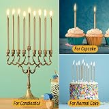 DONQL Birthday Candles 24Pcs Tall Thin Cake Candles with Holders 14cm Champagne view 5