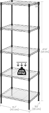 SONGMICS 5-Tier Metal Shelving Unit with Adjustable Shelves 30 x 40 x 121 cm view 3