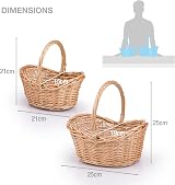 woodluv Storage Baskets Set of 2 Boat Shaped Wicker Natural view 8