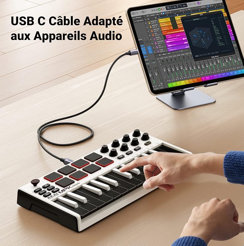 Câble Scanner Imprimante Thunderbolt 3 Type C vers USB B (1M)