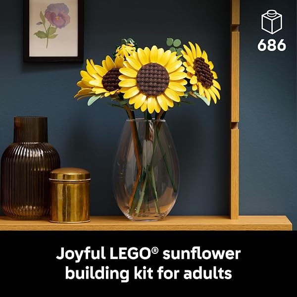 LEGO BOTANICALS SUNFLOWER BOUQUET BUILDING SET FOR ADULTS, AGES 18+ – GIFT FOR BIRTHDAYS – ARTIFICIAL FLOWERS FOR HOME OFFICE, BEDROOM OR DESK DECOR – 11502