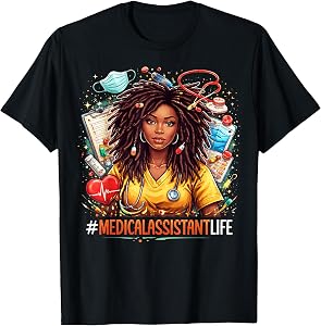 Medical Assistant Costume Afro Woman Proud Black History T-Shirt