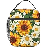 VANZEV Lunch Box for Women Men, Vintage Sunflower Insulated Lunch Box Reusable Portable Lunch Bag Cooler Tote Waterproof Lunch Container for Office Picnic Work Travel Hiking