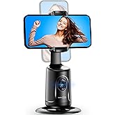 Auto Tracking Phone Holder, Auto Face Tracking Tripod, Portable All-in-one Smart Selfie Stick 360 Rotation Fast Face & Object Tracking Cameraman Robot Mount for Phone Video Vlog Live Streaming(Black)