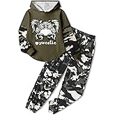 kadoubiyoo Girls Fall Outfits Sweetie-girl Hoodie Top and Camouflage Legging Pants 2PCS Girls' Clothing Sets Size 6-16