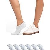 DANISH ENDURANCE No Show Socks Men & Women in Cotton, Invisible, Thin, No Slip Silicone Heel, Dress Socks, 6 Pack