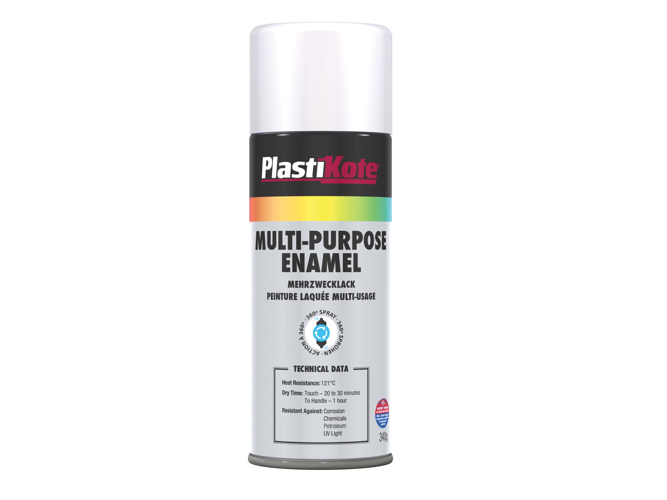 Plasti-kote 60102 400ml Multi Purpose Enamel Gloss - White