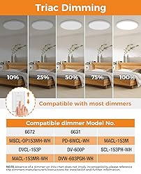 6PACK LED Flush Mount Ceiling Light Fixture, 12Inch
