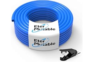EterMutable 1/2 Inch OD Blue Polyurethane PU Pneumatic Air Hose Tubing 98.4 Feet/30Meter Air Brake Line Tubing Compressed Accessories