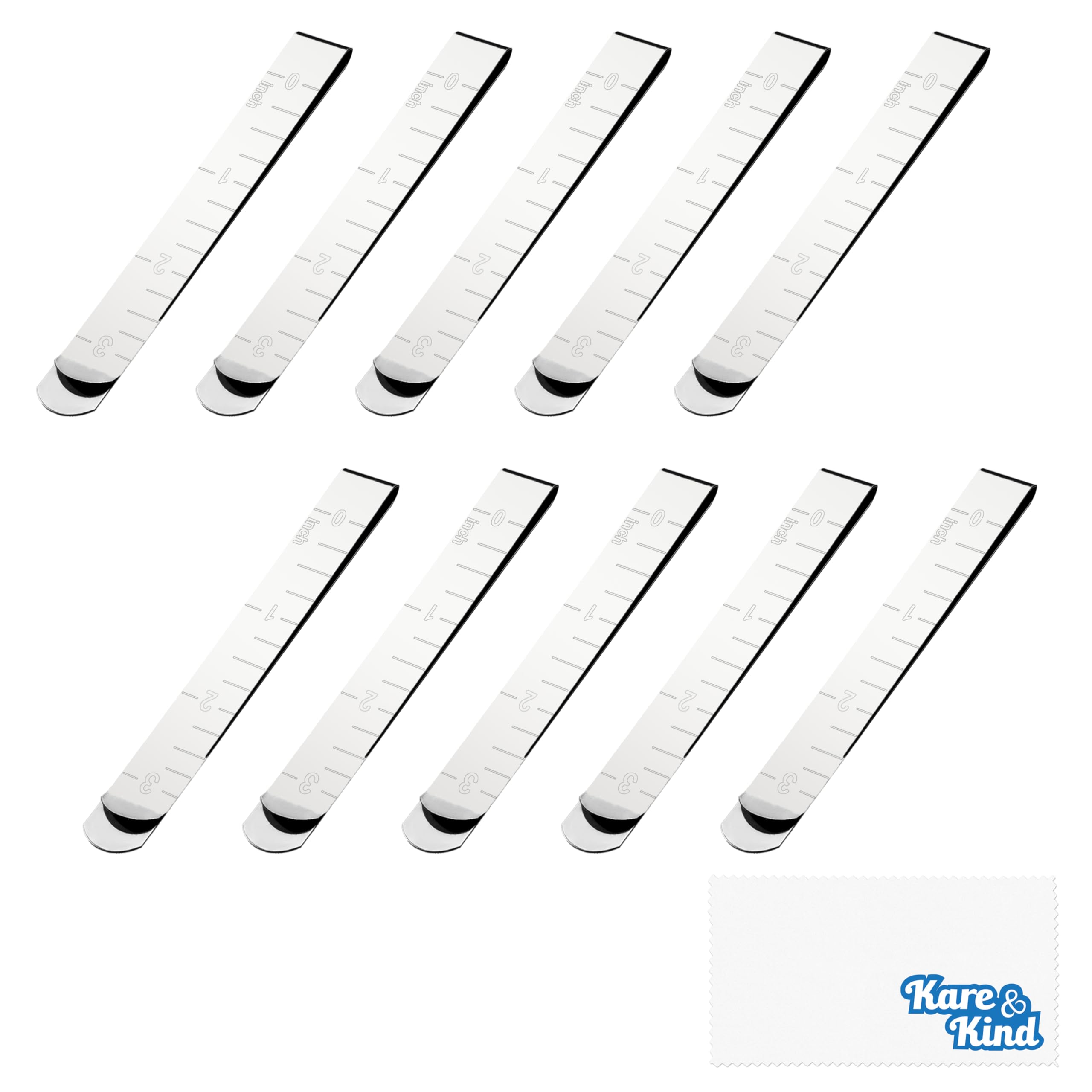 Kare & Kind Stainless Steel Clips -10x Hemming Clips Measurement Ruler - for Pinning, Marking, Sewing Project - Also for Quilting and Other Crafting Needs