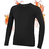 Roadbox Boys Compression Thermal Shirt - 1-2 Pack Youth Long Sleeve Fleece Base Layer Undershirts Football Baseball