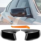 Glossy Black Mirror Caps for 2014-2023 Infiniti Q50 - 1Pair (Left-Right) | Side Mirror Covers Fit 2017-2022 Q60, 2014-2019 Q70 &amp; 2017-2019 QX30, Snap-in Replacement, M Style Sporty Exterior Upgrade